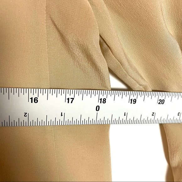 MAX MARA Beige silk long sleeve button down shirt - Picture 6 of 7